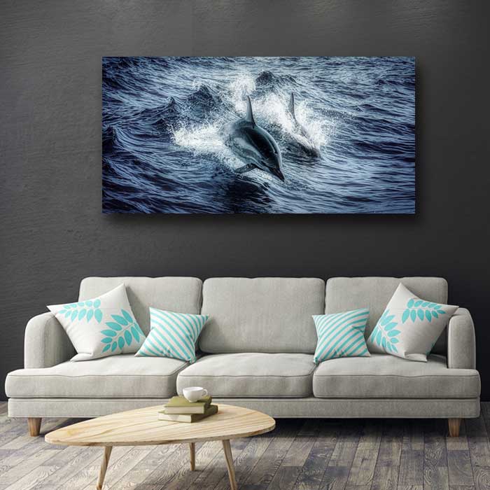 Dolphins in a Wave