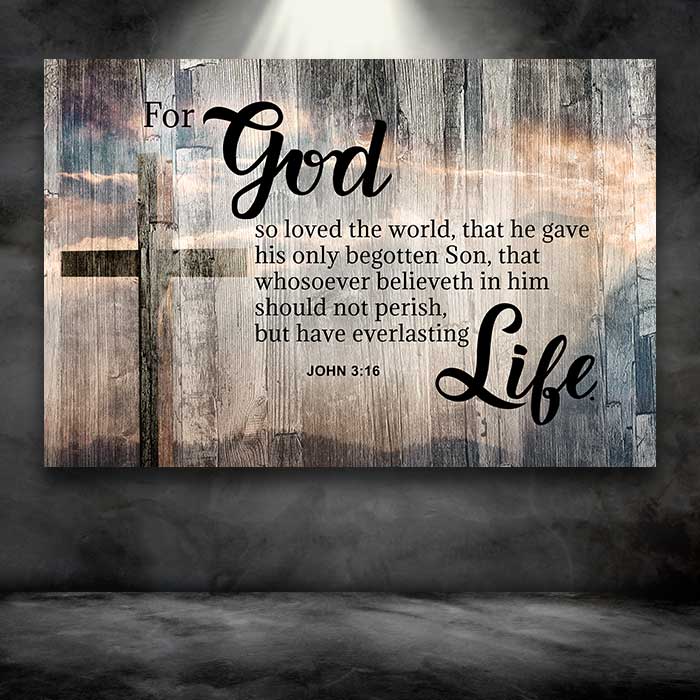 John 3:16 - Choose From 4 Colored Backgrounds