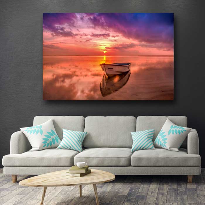 Lonely Boat at Sunrise
