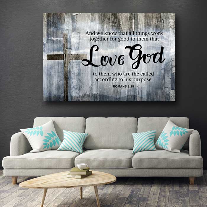Romans 8:28 - Choose From 4 Colored Backgrounds