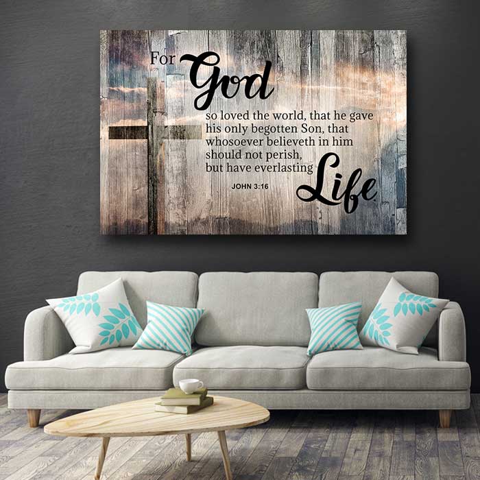 John 3:16 - Choose From 4 Colored Backgrounds