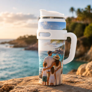 40 oz Stainless Tumbler with Handle – Custom Photo Drinkware